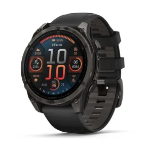 Relógio Monitor Cardíaco Garmin Fenix 8 AMOLED Titanium Sapphire Preto 47mm